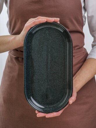 Блюдо фарфор, прямоугольное, 30 см, Индиго, Daniks, 15БП30001