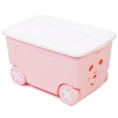Ящик для игрушек 50 л, на колесах, с крышкой, пластик, розовый, Little Angel, Cool, LA1032RSP