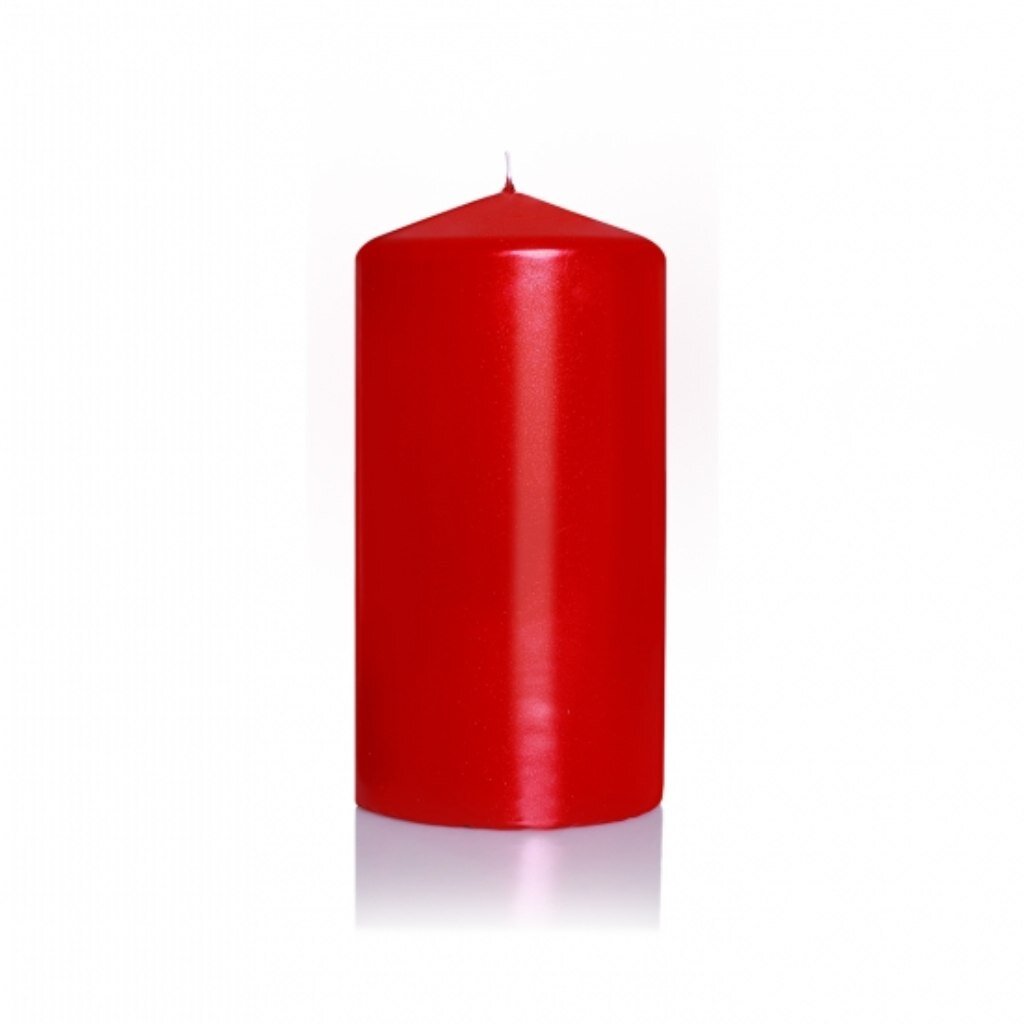 Свеча декоративная, 12х6 см, колонна, бордовая, Bartek Candles, Металлик