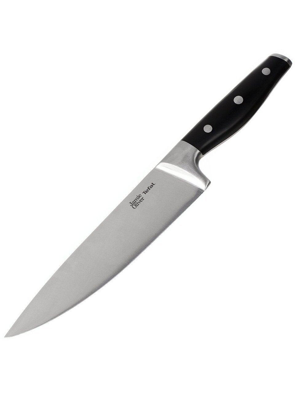 Нож кухонный Tefal, Jamie Oliver, поварской, нержавеющая сталь, 20 см, рукоятка пластик, K2670144