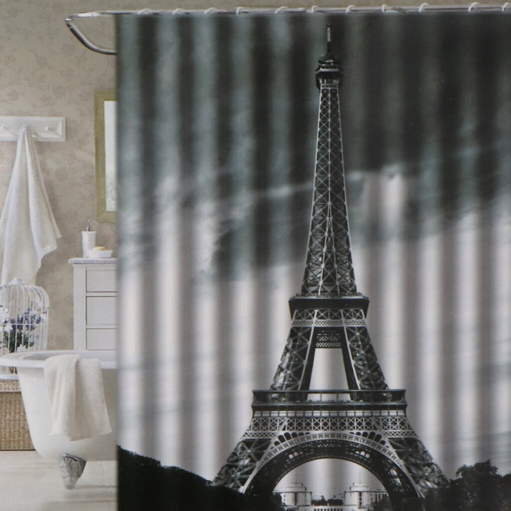 Штора для ванн 180х180 см, полиэстер, Париж, STSC1025 штора для ванн 180х180 см peva картинки парижа y306