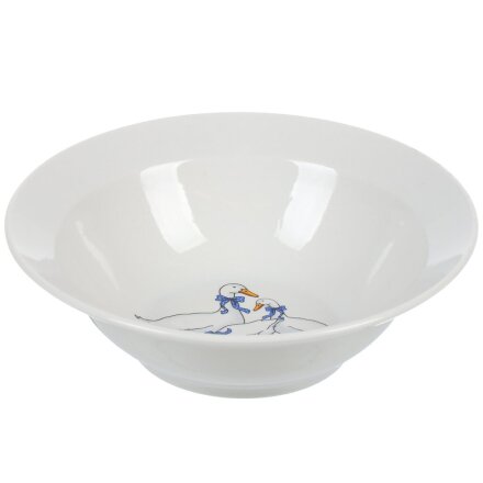 Миска фарфор, круглая, 4.5 см, 0.3 л, Гуси новые, Дулевский фарфор, 101882