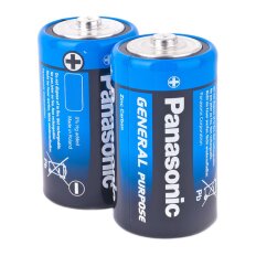 Батарейка Panasonic, C (R14), Zinc-carbon General Purpose, солевая, 1.5 В, спайка, 2 шт