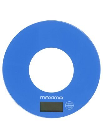 Весы кухонные электронные, стекло, пластик, Maxima, MS-067 Зима, платформа, точность 1 г, до 5 кг, голубые