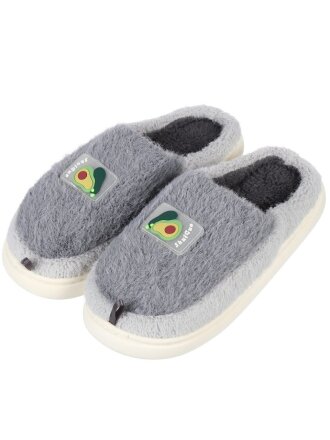 Тапки для мужчин, серые, р. 42-43, закрытые, мех, Авокадо, A210057