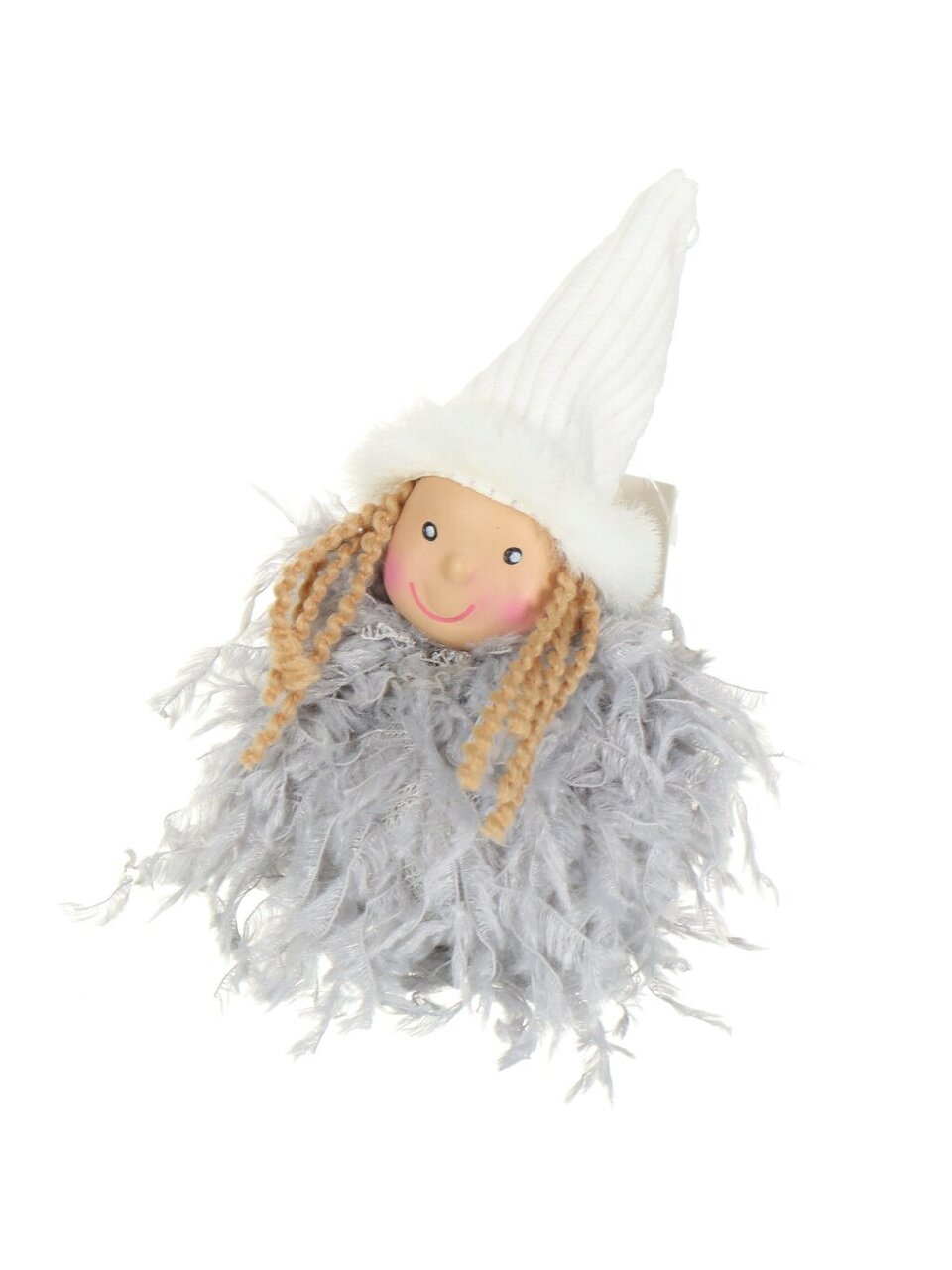Елочное украшение Ангел, серое, 13х7 см, текстиль, SYTSB-422192