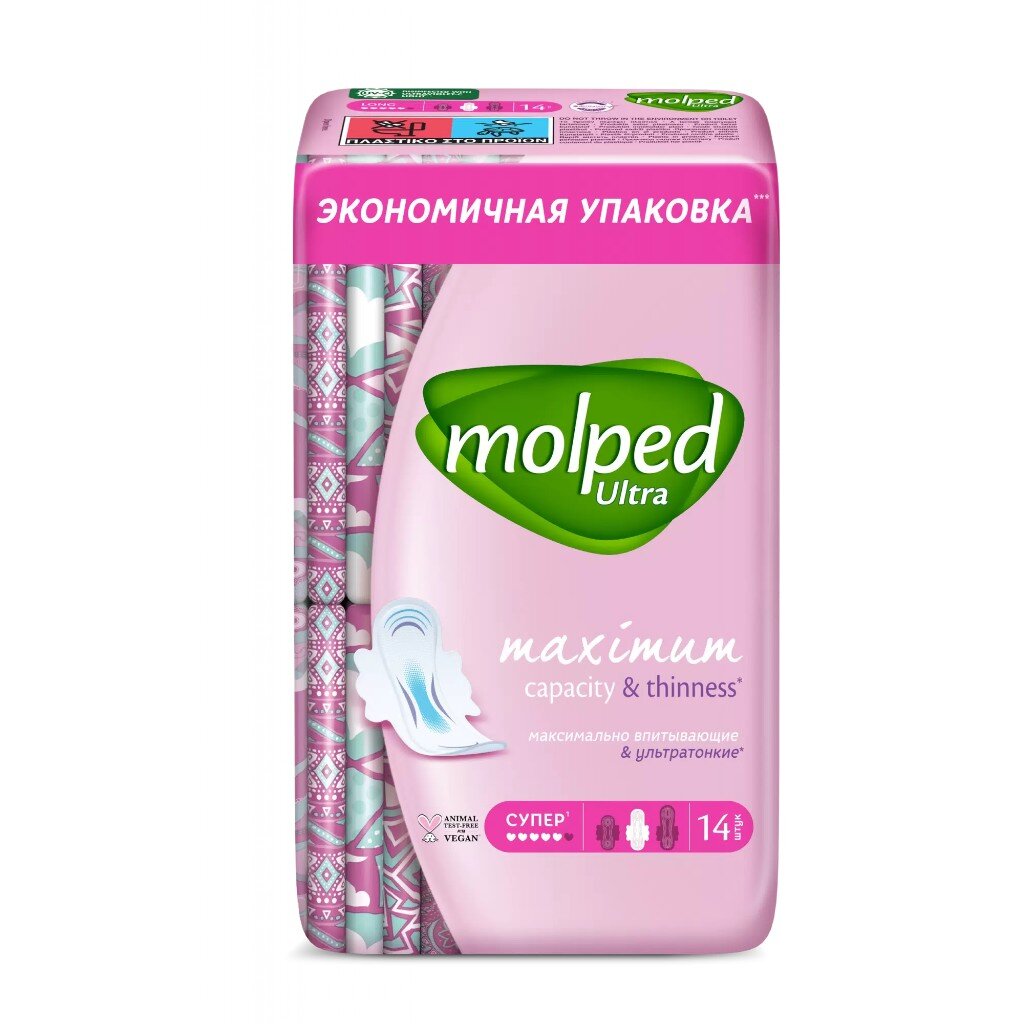 

Прокладки женские Molped, Ultra Long, 14 шт