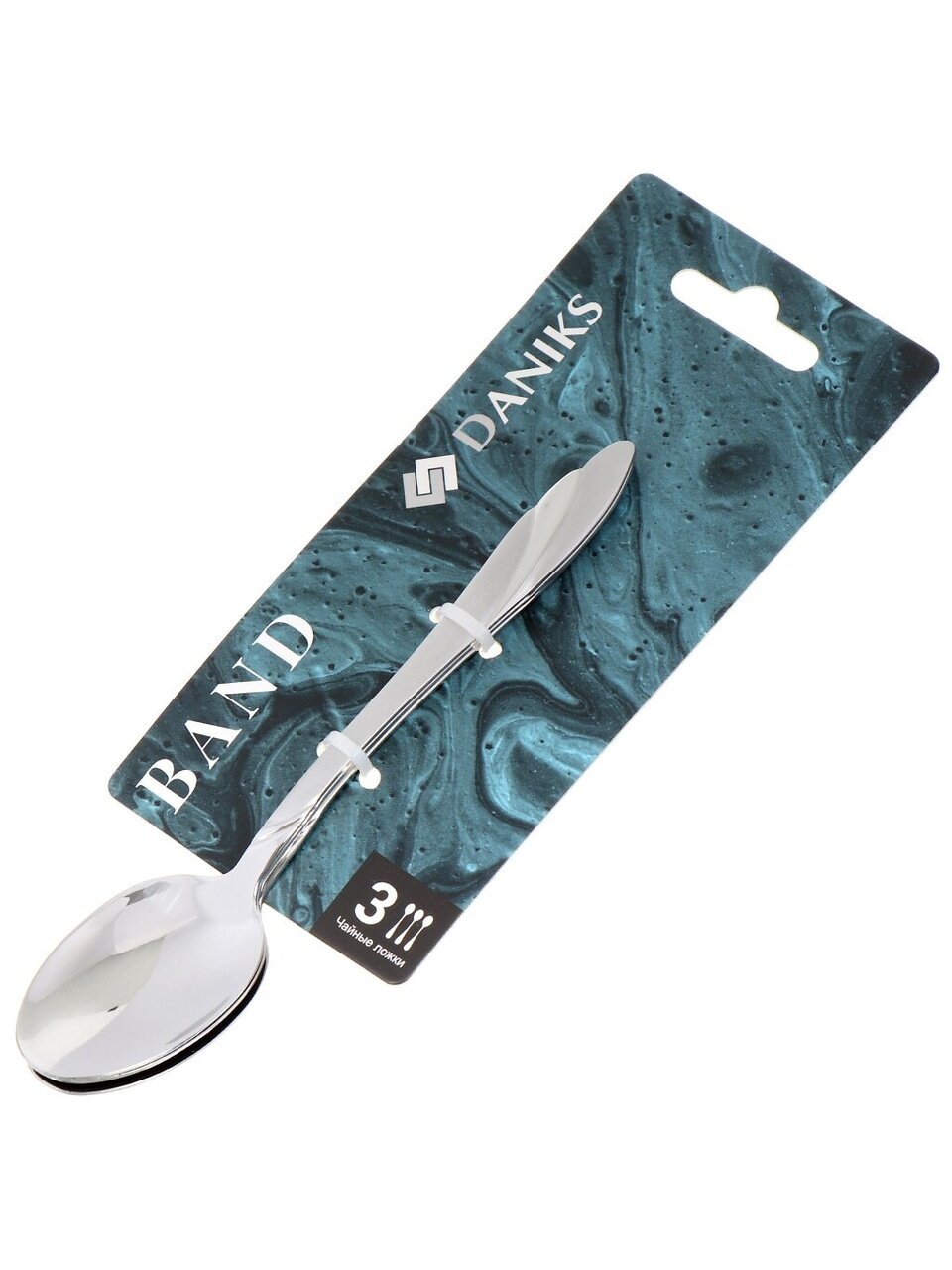 Ложка нержавеющая сталь, 3 предмета, чайная, Daniks, Band