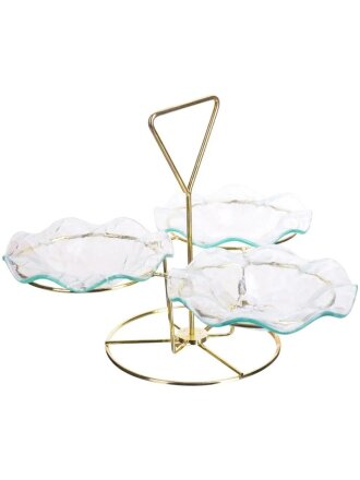 Блюдо для фруктов, стекло, 28х21 см, на подставке, Loraine, 28675