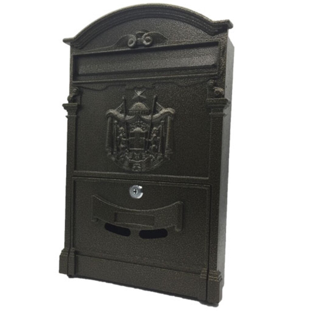 Ящик почтовый с замком, антик бронза, Olimp, MB-01, 07-001.017 ящик почтовый без замка оцинкованный