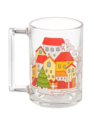 Кружка стекло, 320 мл, Фитнес Домики, Luminarc, O0525