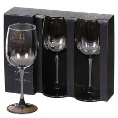 Бокал для вина, 420 мл, стекло, 3 шт, Glasstar, Шоколад Омбре, RNСHO_8166_11