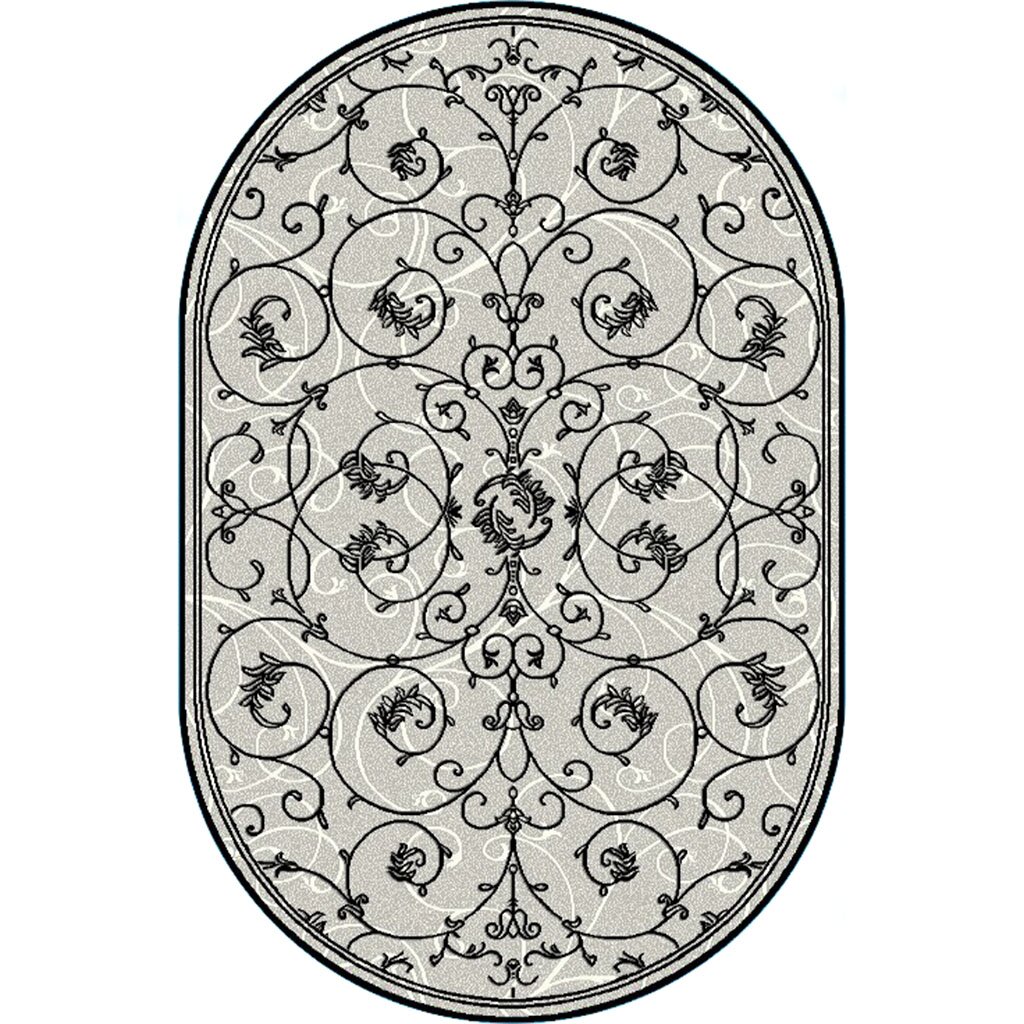 Ковер интерьерный 0.6х1 м, Люберецкие ковры, Графит-6, овальный, рис. 30711, цв. 55
