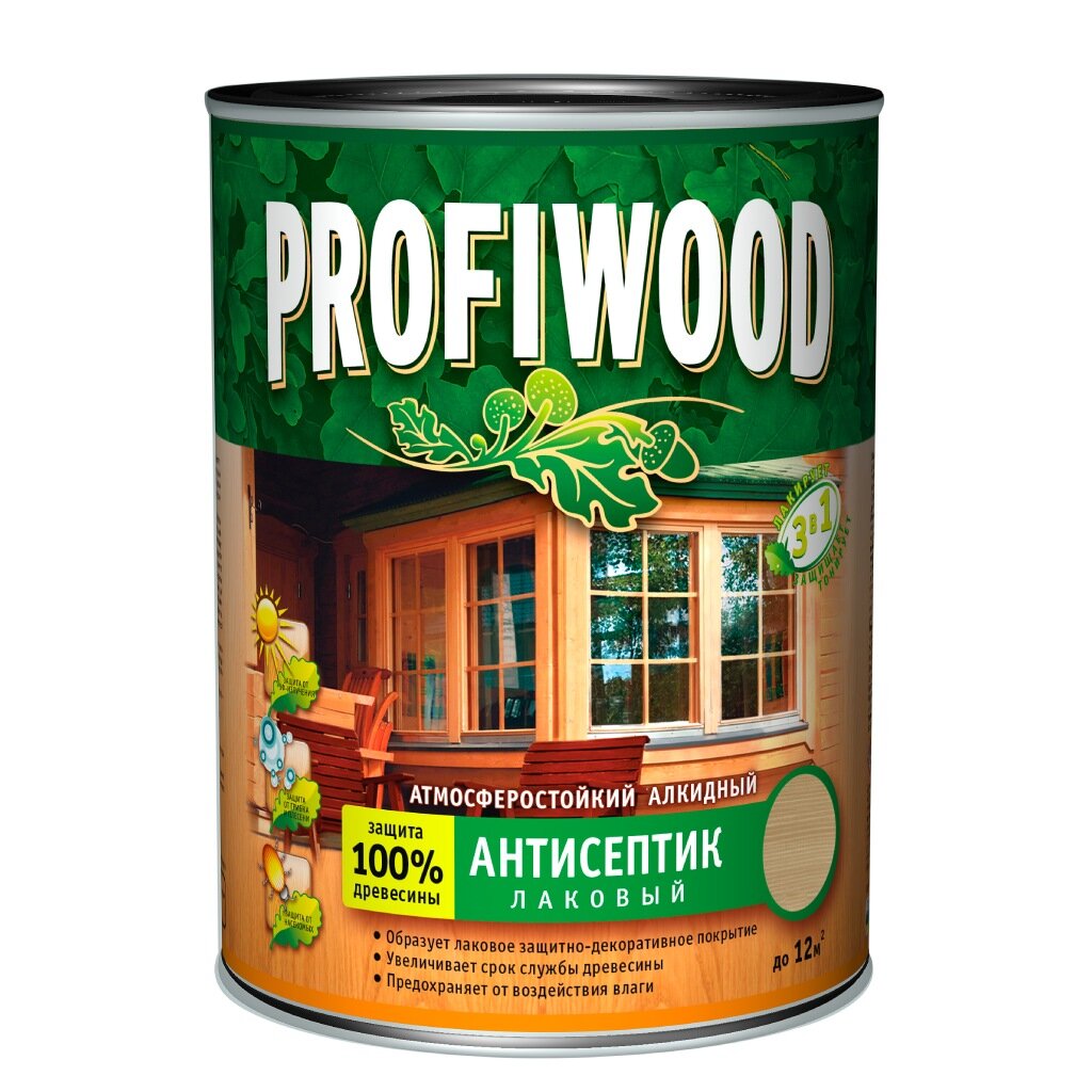 Антисептик Profiwood, для дерева, лаковый, красное дерево, 2.4 кг