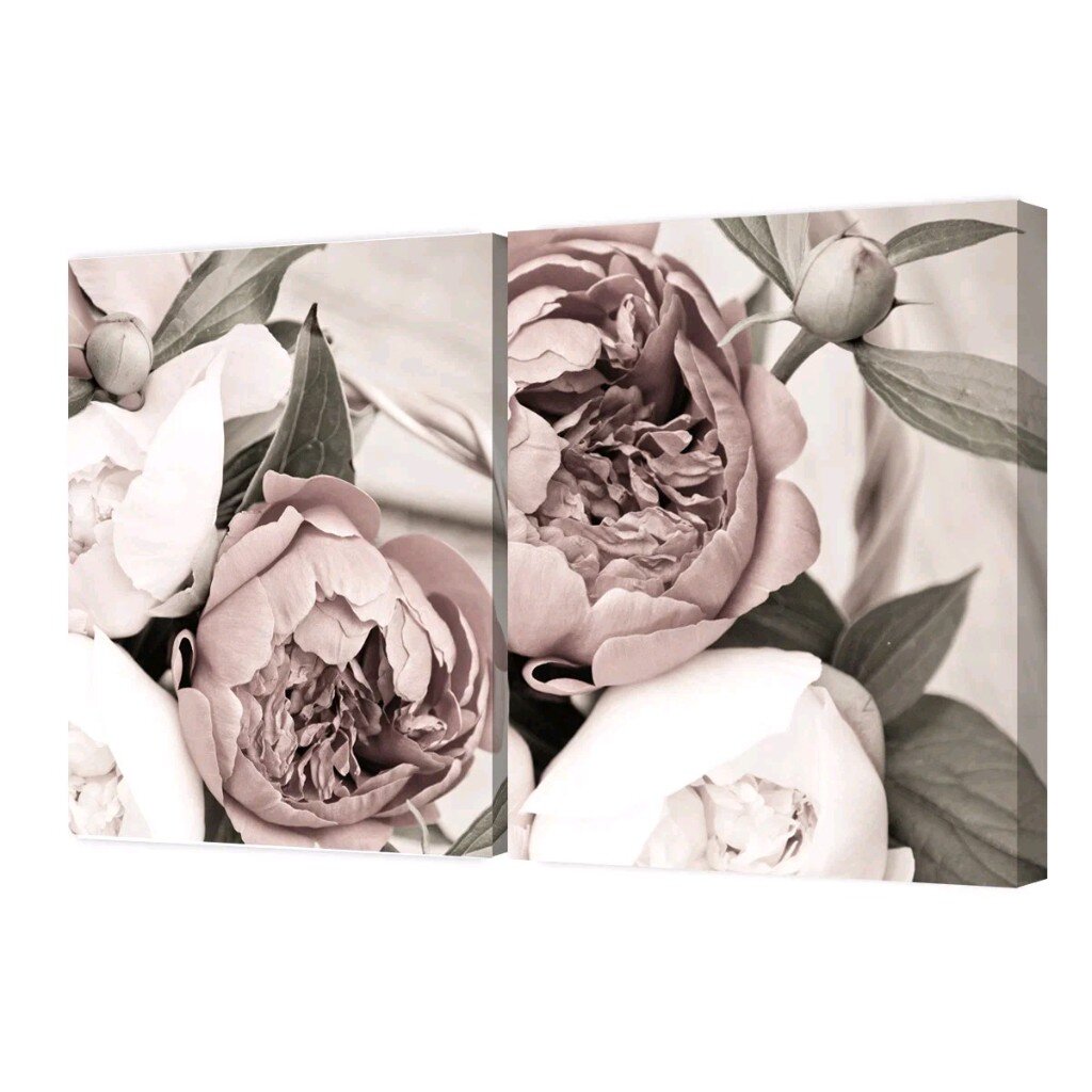 Картина модульная, холст, 48х39 см, 2 модуля, K-5240S, пыльная роза планшет для акварели лилия холдинг чайная роза а5 20 л 200 г холст
