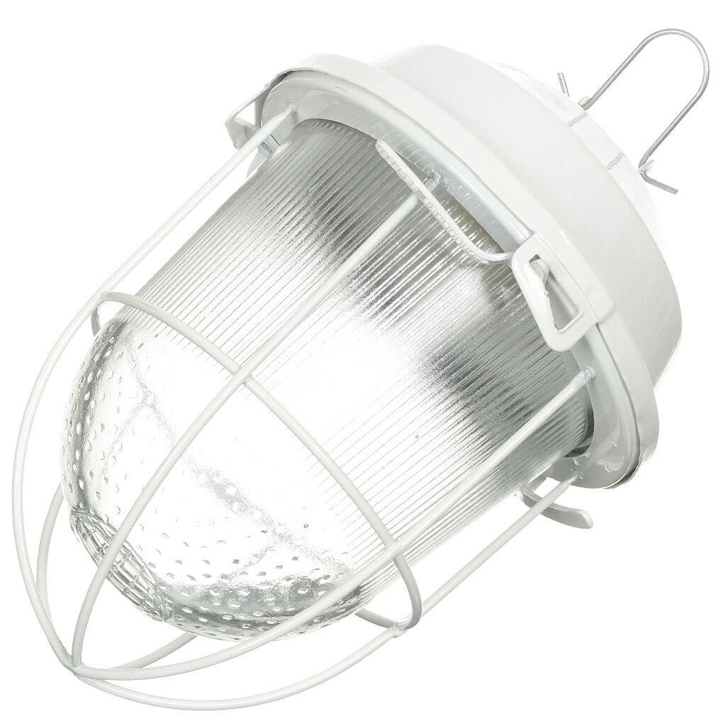 Светильник TDM Electric, НСП 02-100-002.01 У2, 100 Вт, E27, на 1 лампочку, IP52, 17.2х17.2х24.6 см, с решеткой, стекло, крюк, белый, SQ0310-0002