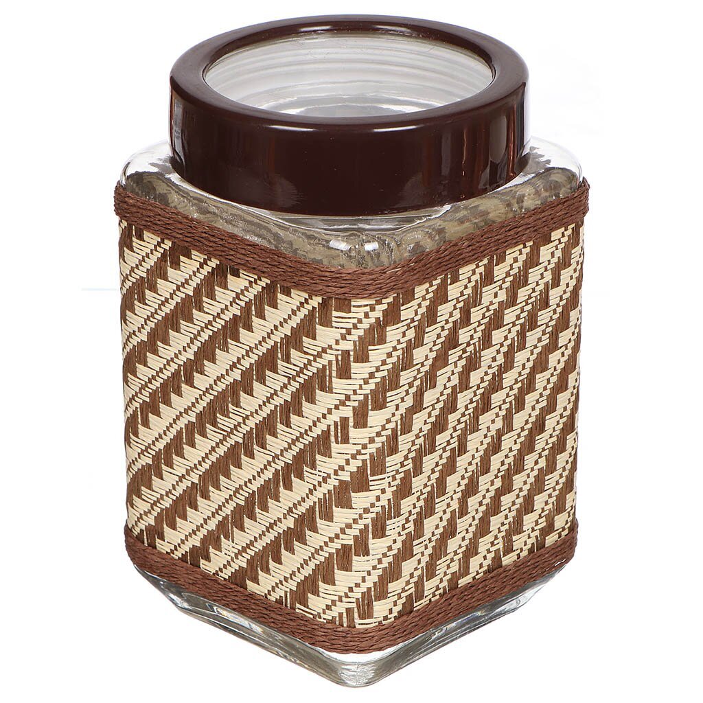 Ст Банка д/сып продуктов 1600мл Magic коричн.плетение GS114