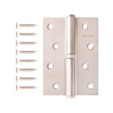 Петля врезная для деревянных дверей, Apecs, 100х70х3 мм, правая, B-Steel-NIS-R, 13695, с подшипником, матовый никель
