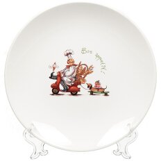 Тарелка обеденная, керамика, 22 см, круглая, Повара, Кубаньфарфор