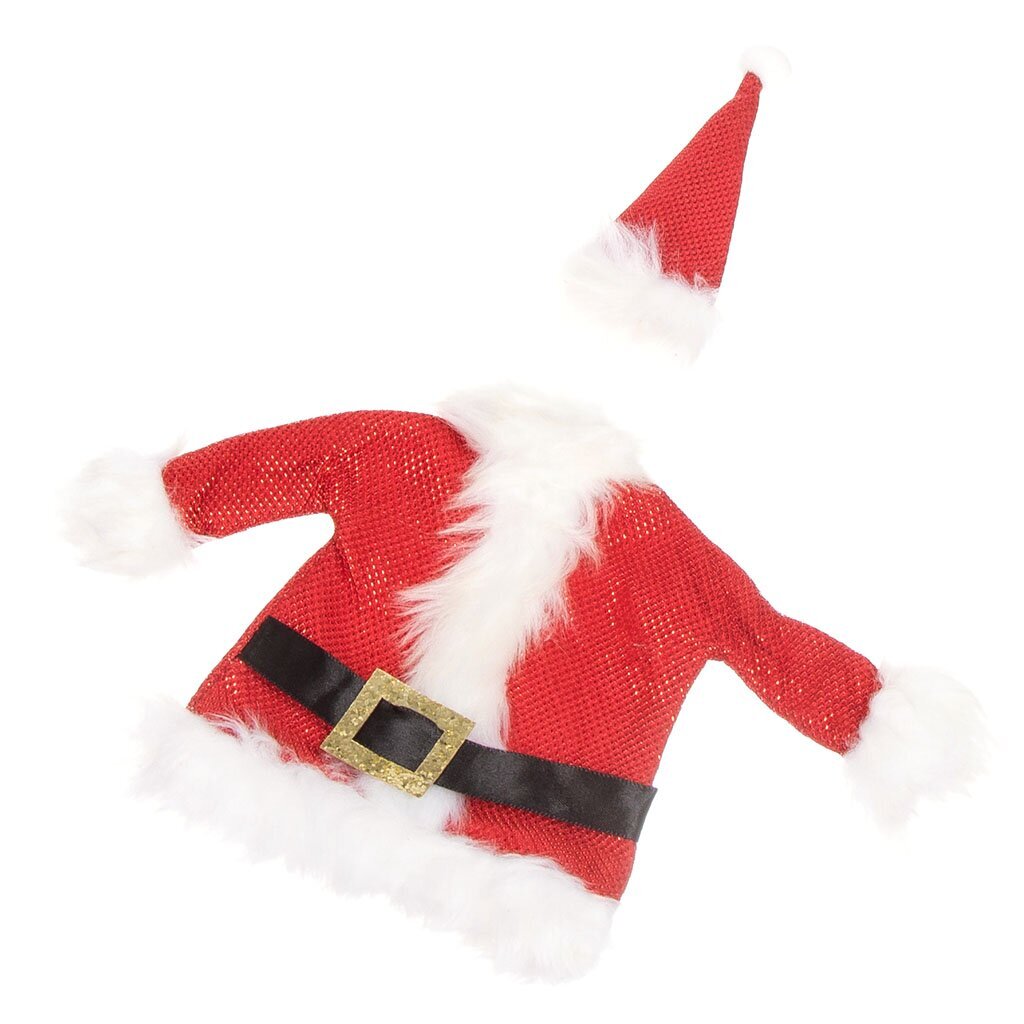 Костюм на бутылку с мехом, Дед Мороз, Ч08116/ч08115