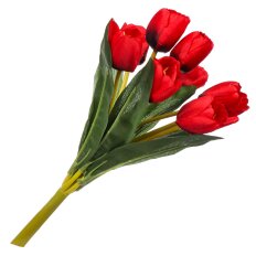 Цветок искусственный декоративный Тюльпаны, пасхальный, 34 см, красный, Y6-10370