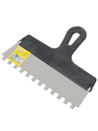 Шпатель для клея, нержавеющая сталь, 250 мм, зубчатый, 10х10 мм