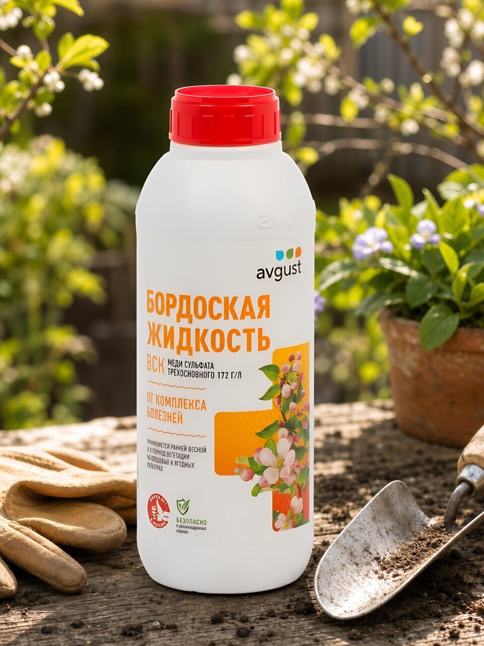 Фунгицид Бордоская жидкость, от болезней на плодовых, ягодных культур в период вегетации, 1 л, жидкость, Avgust