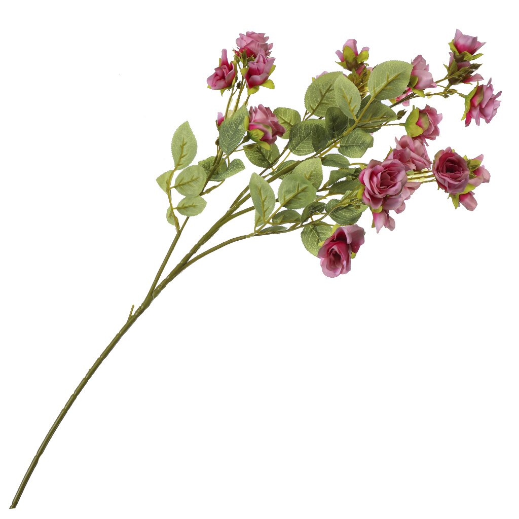 Цветок искусственный декоративный Роза кустовая, 84 см, фуксия, Y4-7916 ок искусственный декоративный орхидея 105 см фуксия y4 4922
