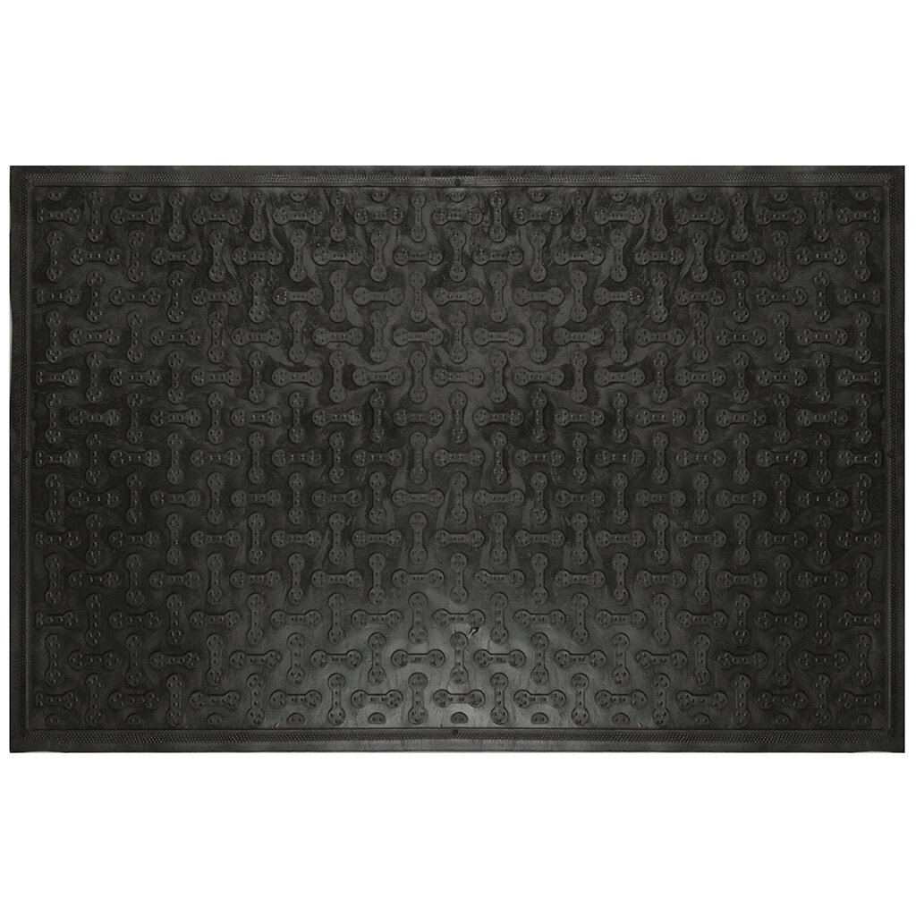 Коврик грязезащитный, 40х60 см, прямоугольный, резина, черный, Косточка, F0006000585