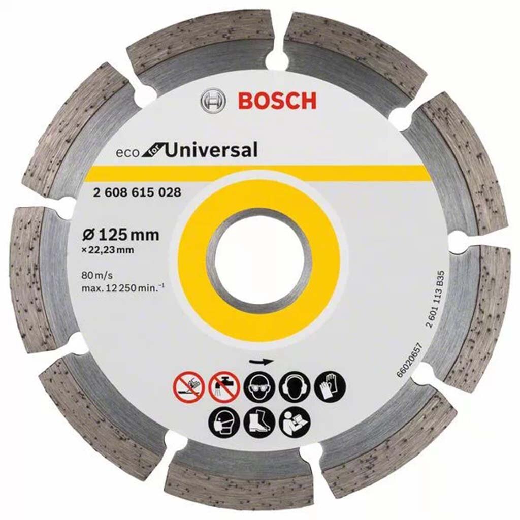Диск отрезной алмазный Bosch, Eco Universal, 125 мм, сухой рез, 2608615028