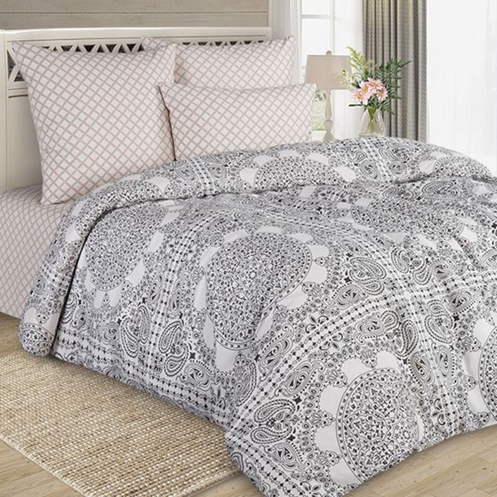 Постельное белье 2-спальное, простыня 180х215 см, 2 наволочки 70х70 см, пододеяльник 175х215 см, Guten Morgen, перкаль, 925