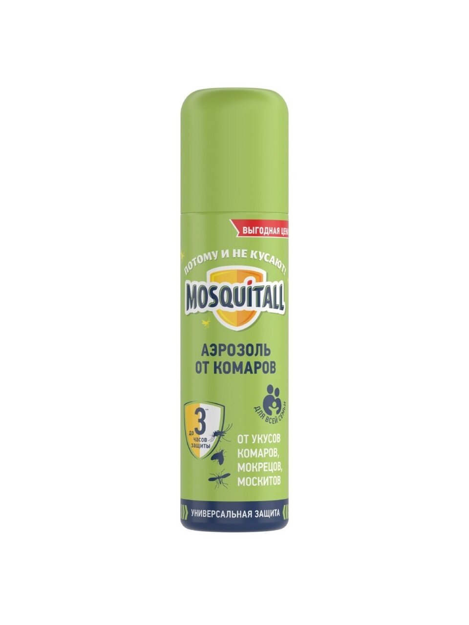 Репеллент от комаров, аэрозоль, Mosquitall, Универсальная защита, 150 мл, 46 06982 00271 9