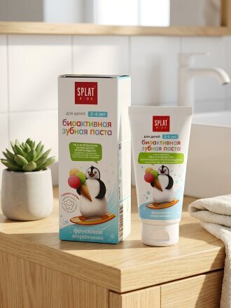 Зубная паста Splat, JUICY Фруктовое мороженое, для детей, 50 мл, с 2-6 лет