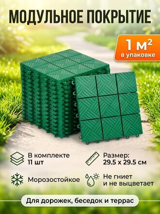 Модульное покрытие 1 м, зеленое, Мастер сад