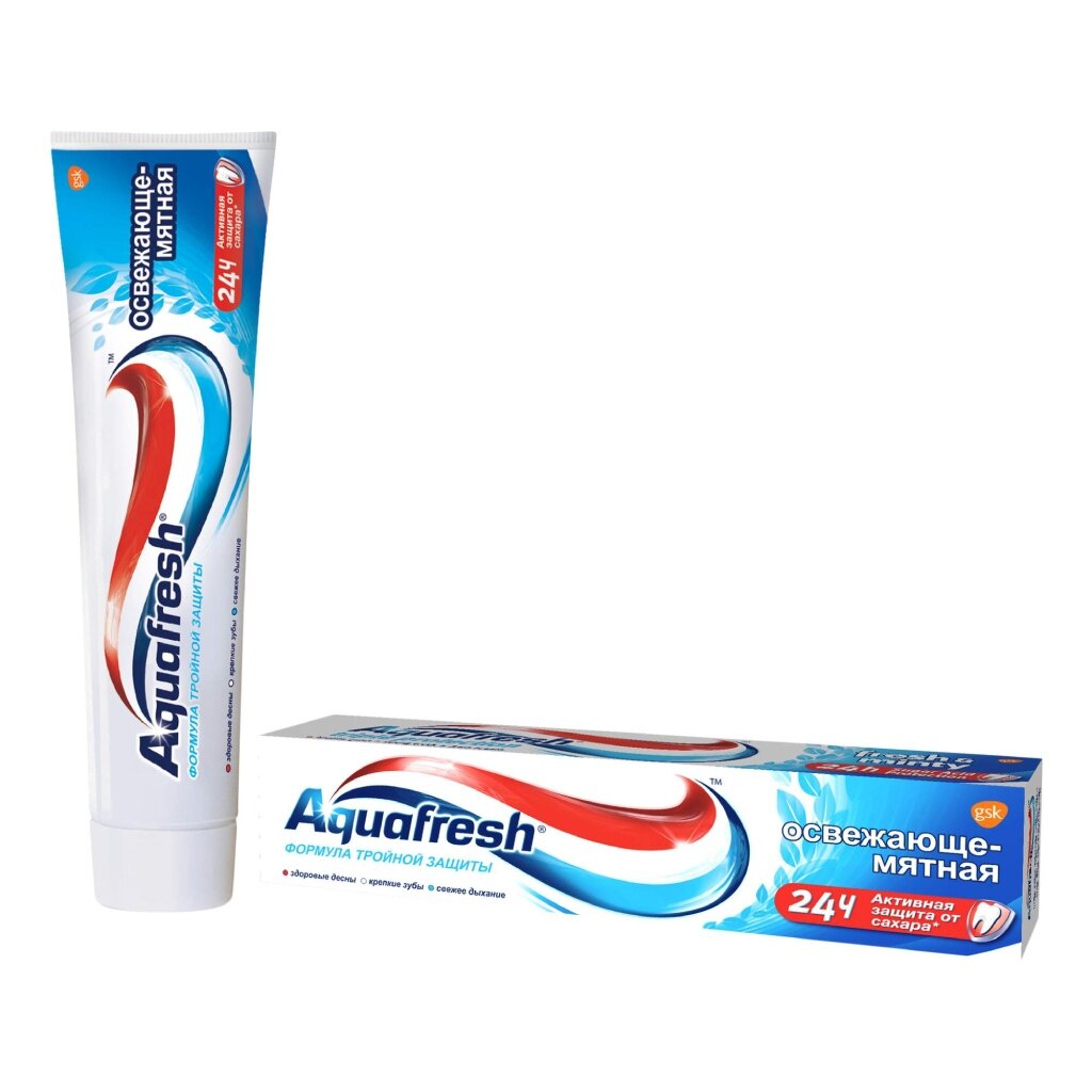 Зубная паста Aquafresh, Освежающе-мятная, 100 мл зубная паста splat здоровые десны 100 мл