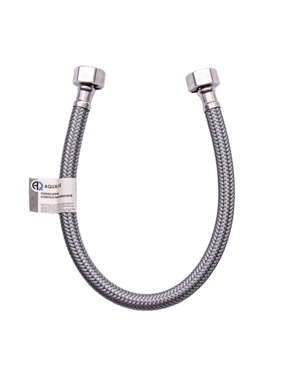 Подводка для воды 1/2&amp;quot;х1 м, г-г, сталь, полиамид, AquaLine
