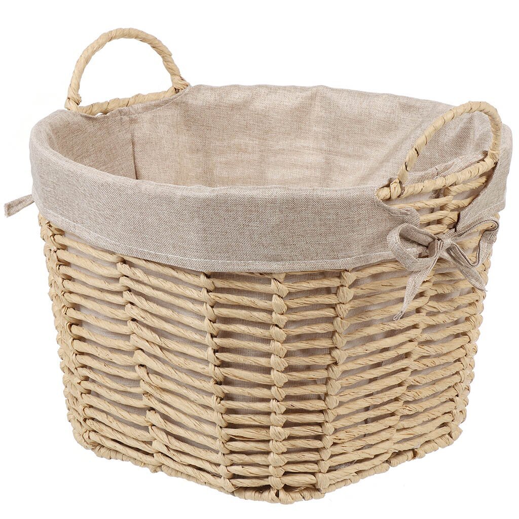 Корзина 33х33х23 см, круглая, плетеная, бежевая, Y4-7913