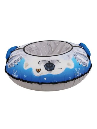 Санки-ватрушка Nika, С Белыми медведями, 85 см, 90 кг, с буксировочным тросом, с ручками, принт, светоотраж элементы, ТБ3К-85/БМ