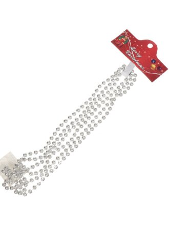 Бусы новогодние пластик, 0.8х200 см, круглые, серебряные, Merry christmas, SY18ZL-06 S