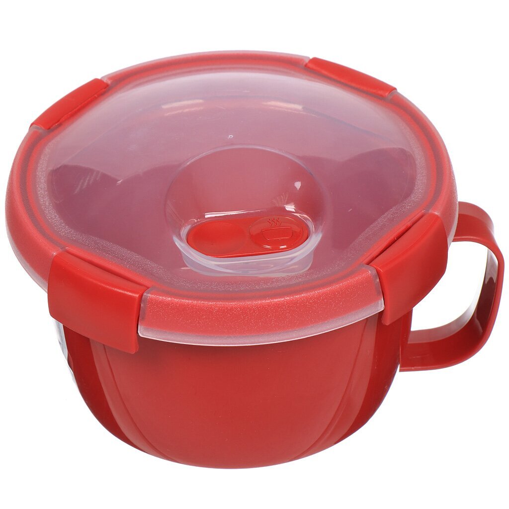 Конт-кружка д/бульона кругл 0,9л MICRO-WAVE красный CURVER