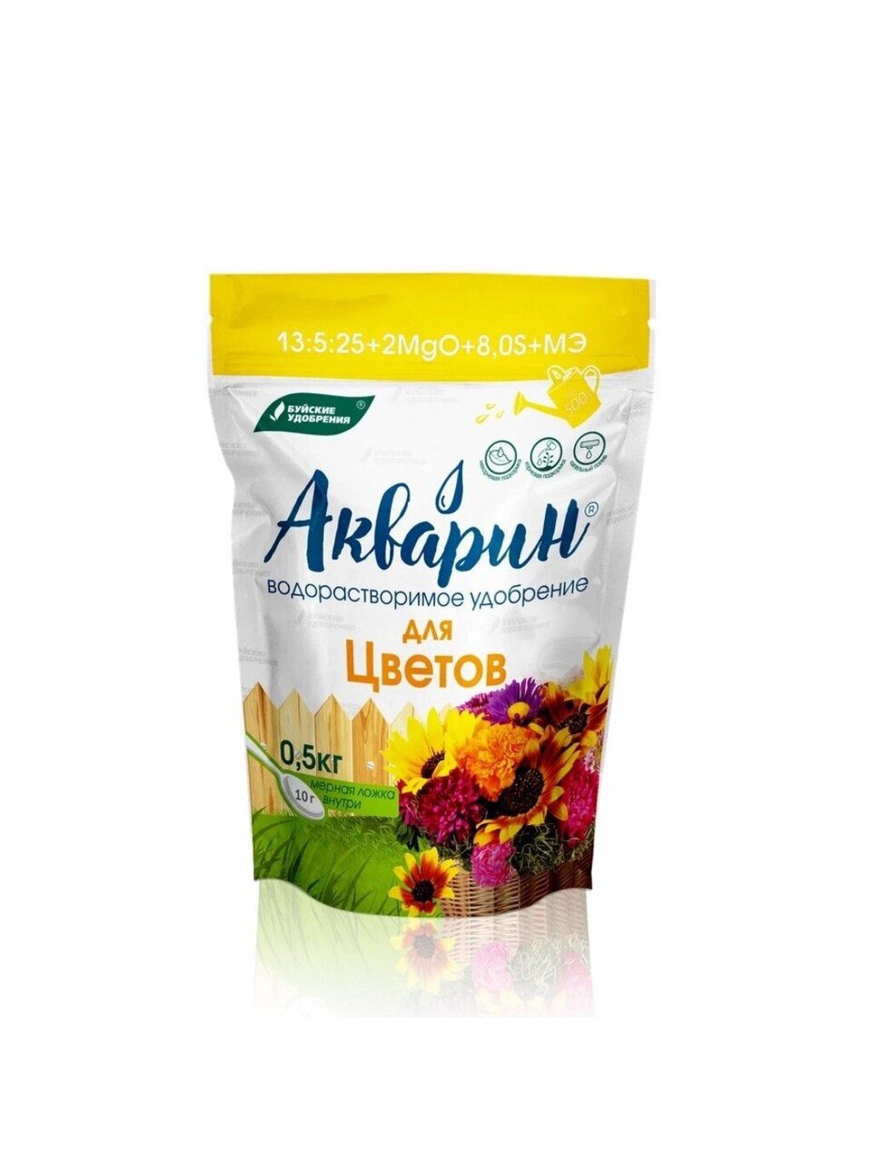 Удобрение Акварин, для цветов, 500 г, БХЗ