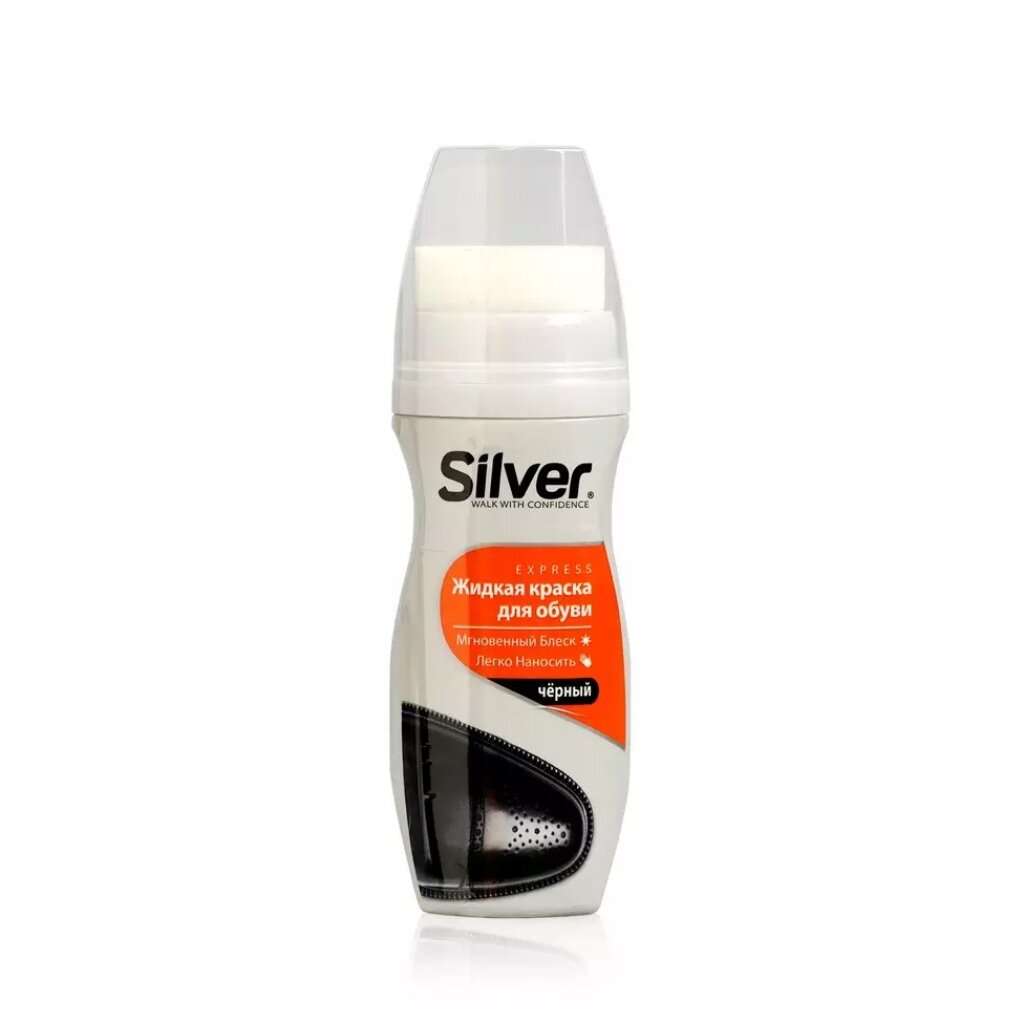 Крем-краска  Silver, для обуви, 75 мл, черный, LS3003-01/LS2003-01 краска homex gecko для гладкой кожи 300 мл черная 100733