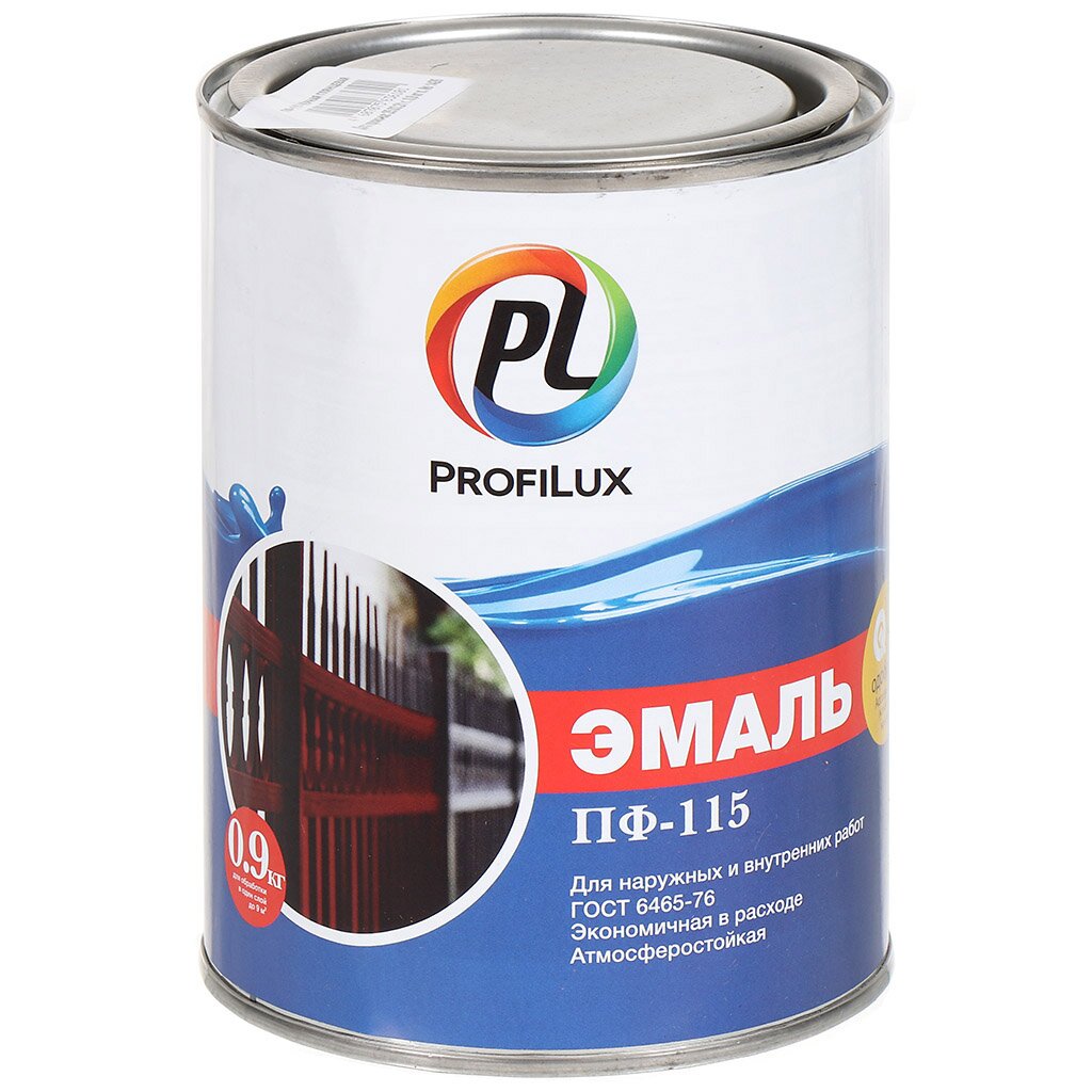 Эмаль Profilux, ПФ-115, алкидная, глянцевая, белая, 0.9 кг
