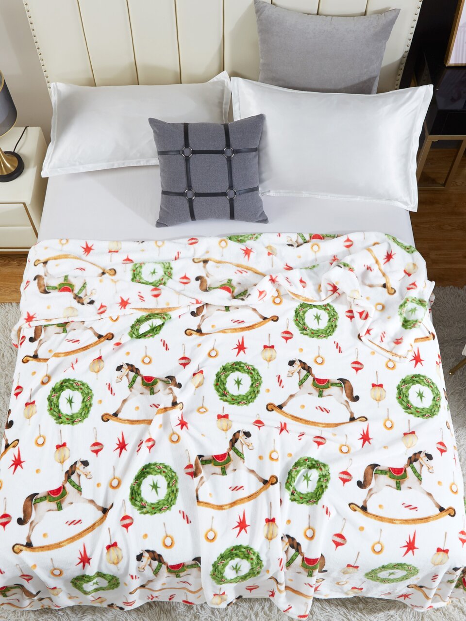 Плед 1.5-спальный, 150х200 см, велсофт, 100% полиэстер, Cleo, California, Лошадка, 150/208-pf