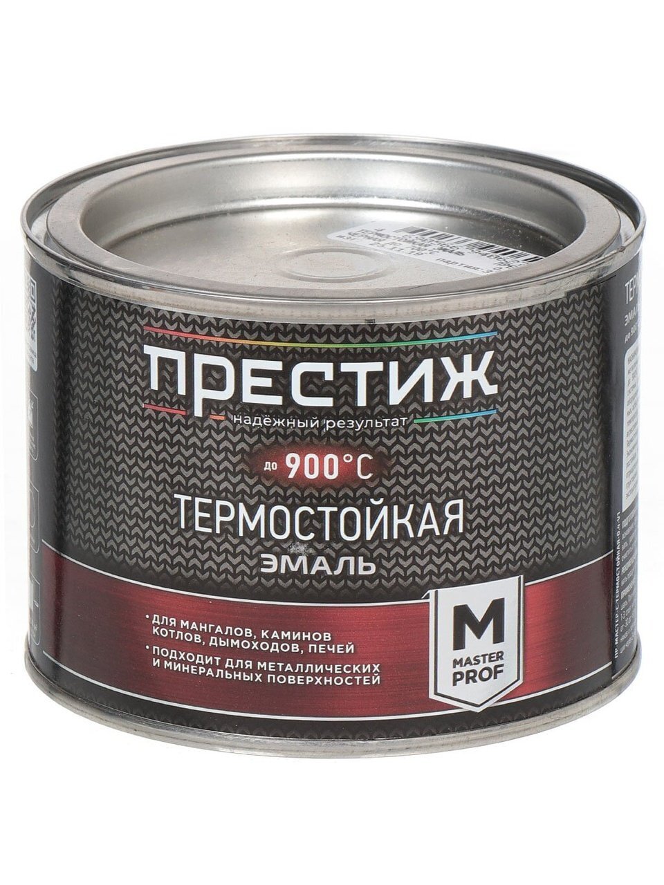 Эмаль Престиж, термостойкий,до 900ºС, матовая, черная, 0.4 кг