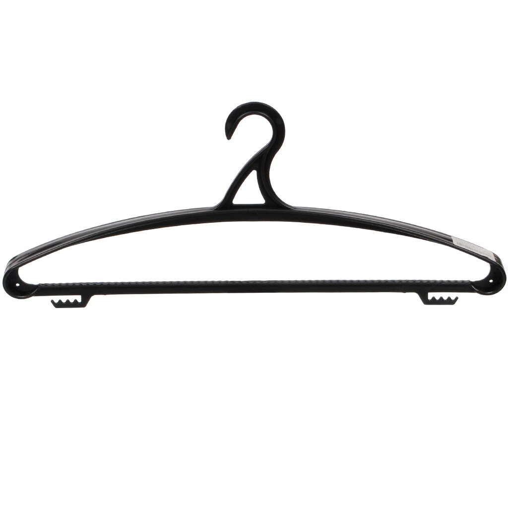 Вешалка-плечики для одежды, пластик, 52-54 р, черная, ПУ-003 выдвижная вешалка для одежды mfk torg