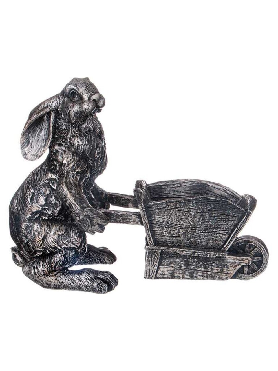 Фигурка декоративная полистоун, Заяц с тачкой, 31х37 см, Lefard, 169-722
