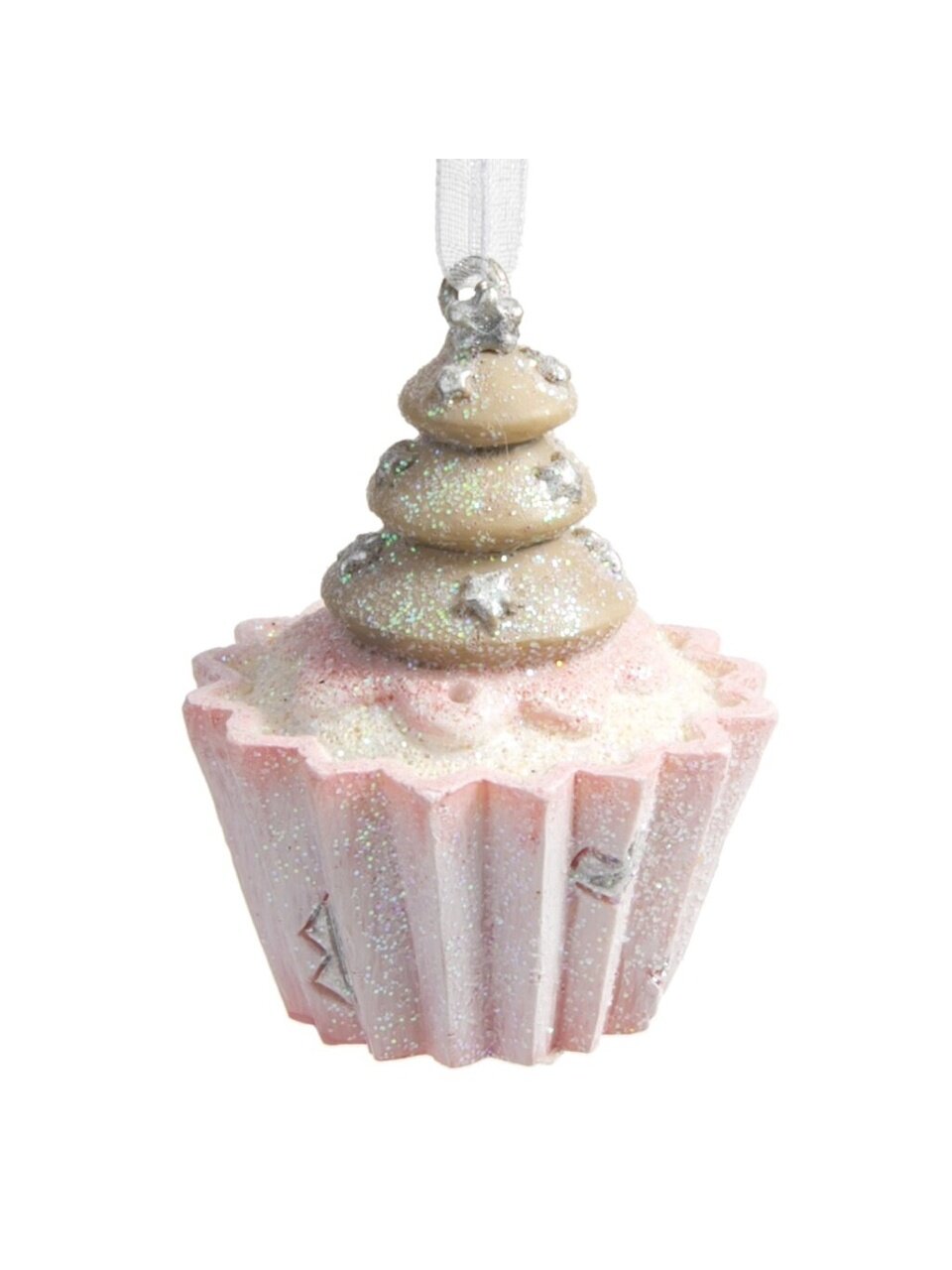 Елочное украшение Розовая пироженка, 13х0.5х6 см, полирезина, 78158