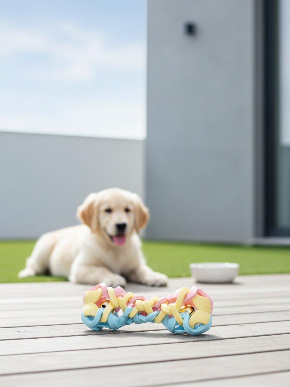 Игрушка для животных косточка цветная, резина, хлопок, 4.7х6 см, Y4-11374