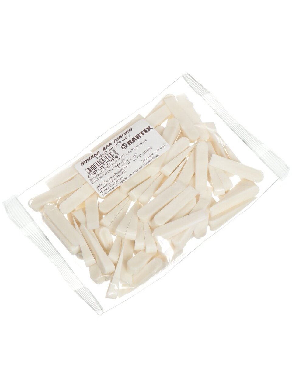 Клинья для плитки 38х7х8 мм, 100 шт, Bartex, 0015086